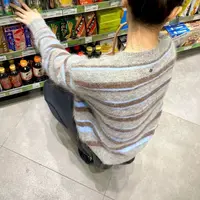 韩国 八乃 软诺 条纹毛衣
