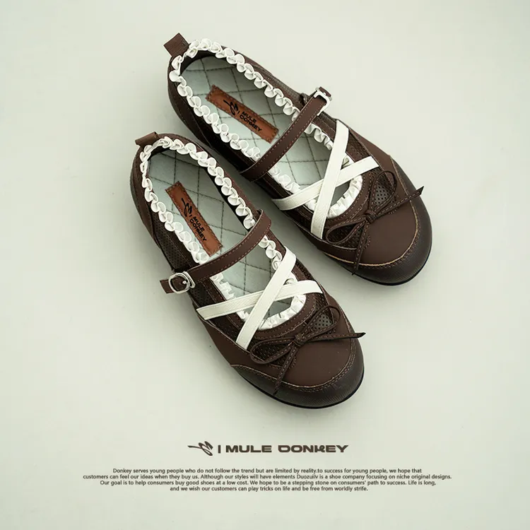 多嘴驴Donkey 文艺单鞋系列【提拉米苏】玛丽珍原创设计薄底鞋小众