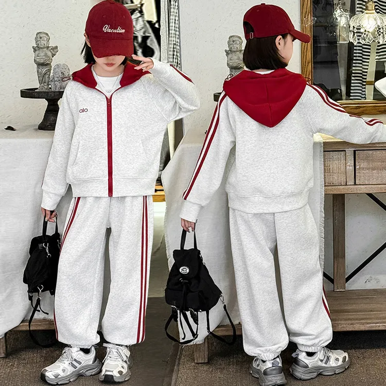 女童秋季运动服套装2025新款儿童开衫卫衣外套卫裤小女孩韩系穿搭