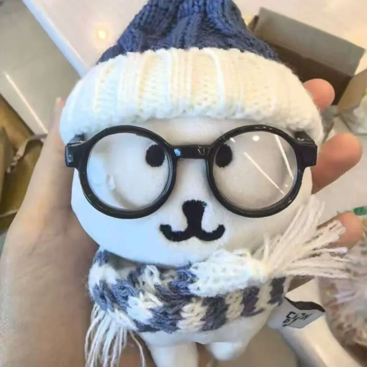 13cm自嘲熊挂件娃衣蓝色毛线帽子围巾可爱冬季娃娃围巾配饰便宜