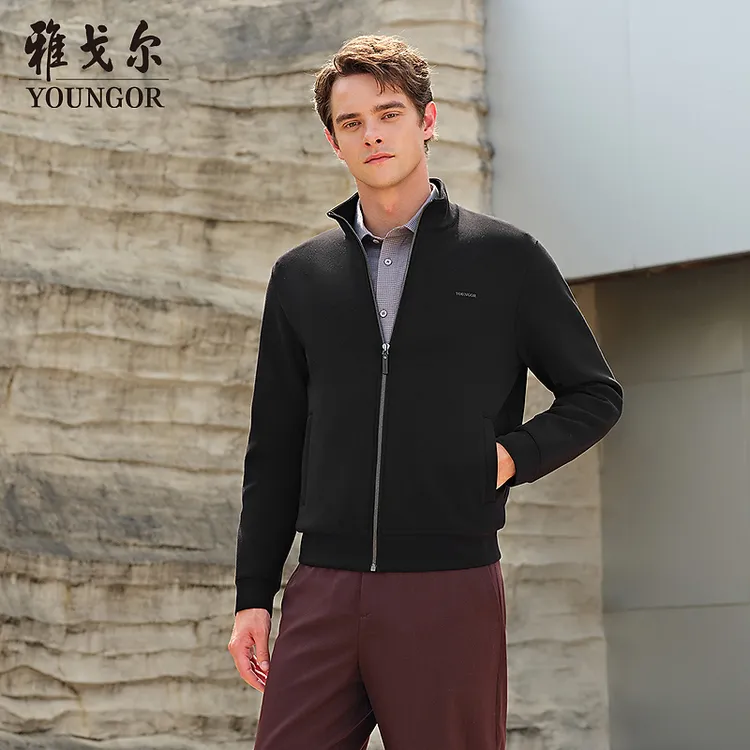 【抗静电+抗菌】雅戈尔25秋新品【流光风】男士立领卫衣商务开衫外套