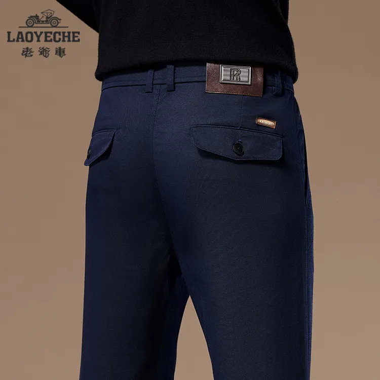 老爷车2025秋冬新款休闲男款中年商务弹力男士宽松直筒工装裤子商品图