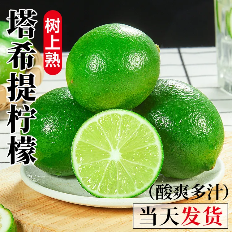 塔西提无籽青柠檬新鲜当季水果青柠皮薄多汁香柠檬泰国品种调酒