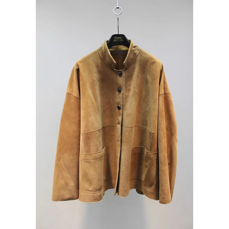  Zoehope 新西兰进口胎牛皮毛一体绒面衬衫款外套女皮衣25年新款