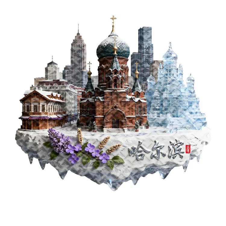 哈尔滨金属冰箱贴黑龙江旅游景点城市纪念品伴手礼送朋友双11