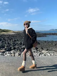 韩国VI家堆堆针织袜套款，到手2双