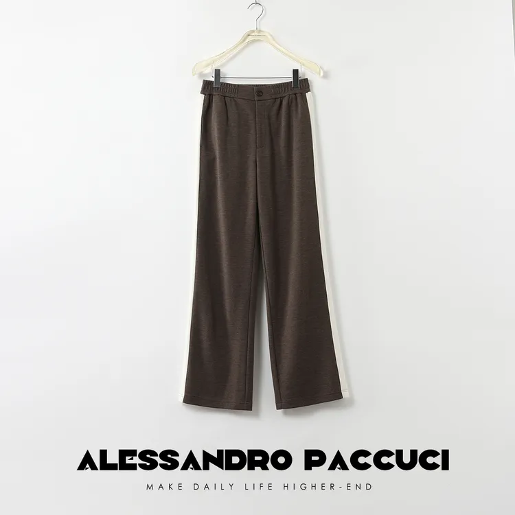 AP洛哥24328X 1oo羊毛 撞色阔腿时尚百搭休闲裤