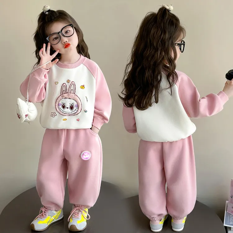 女童卫衣套装秋季2025新款儿童运动两件套洋气女宝春秋款休闲衣服