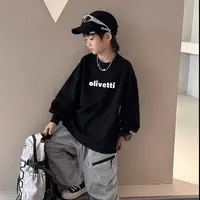【100%纯棉】男童长袖t恤2025新款春秋痞帅时髦潮流男孩上衣打底衫t