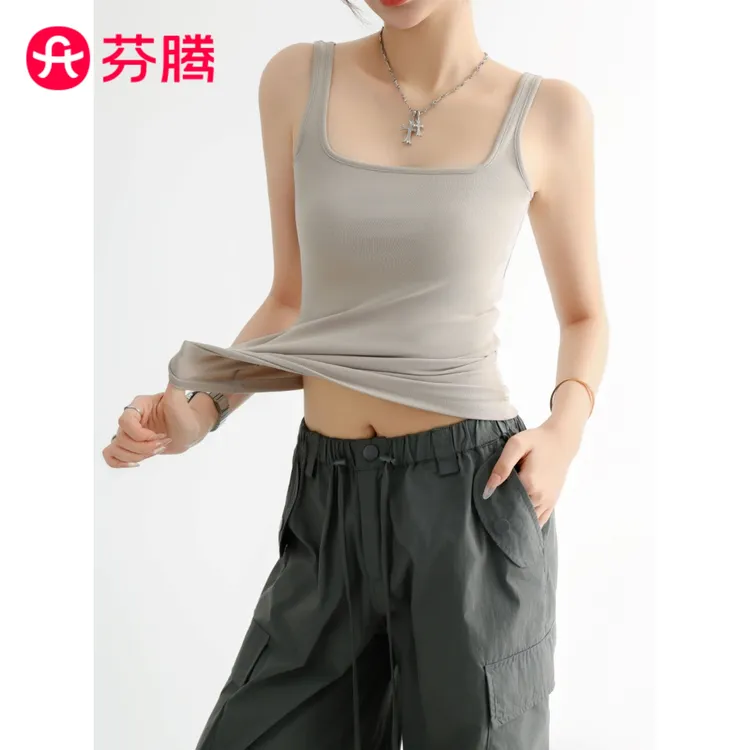 芬腾简约风显瘦吊带背心夏季新款新疆棉打底内搭外穿修身爆款上衣