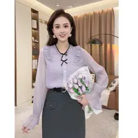 法式时尚气质长袖衬衫女2024秋季新款设计感别致洋气翻领上衣