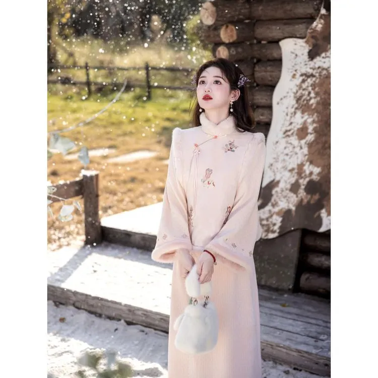 苏故里【晴川】加厚冬款显瘦减龄甜美改良版旗袍气质优雅日常百搭