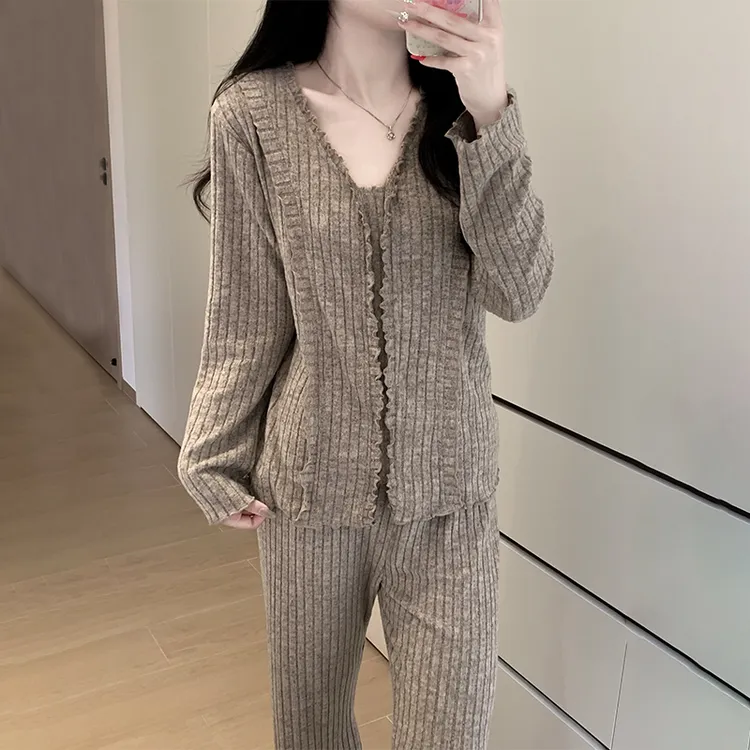 Meng luan/梦鸾长袖睡衣女款2025新款春秋季可外穿休闲家居服套装