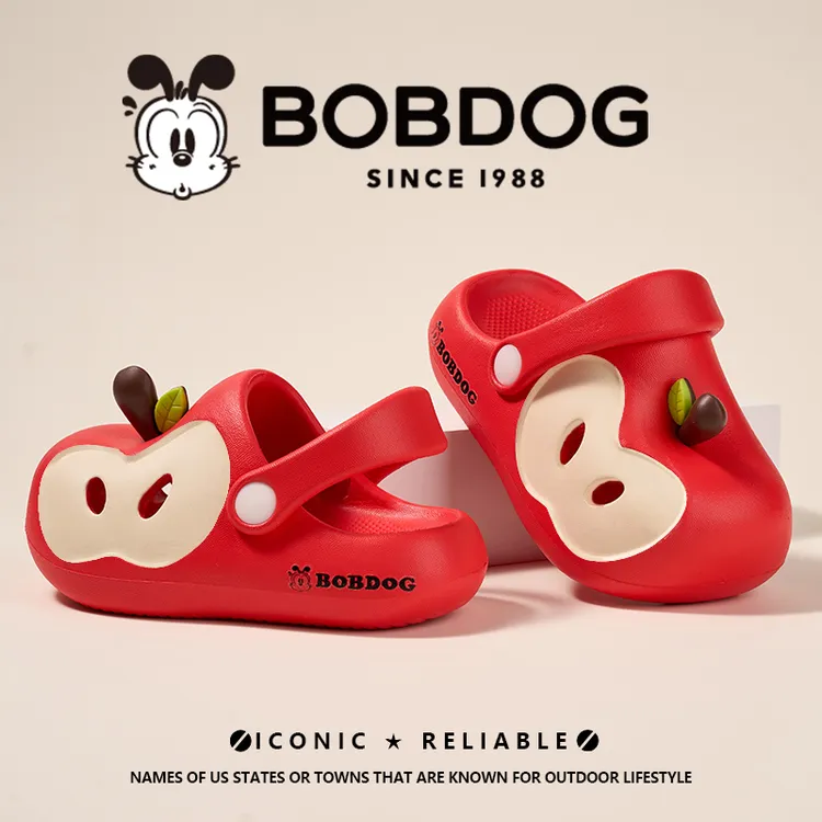 Bobdog/巴布豆亲子夏季拖鞋百搭潮流踩屎感软底防滑透气EVA洞洞鞋