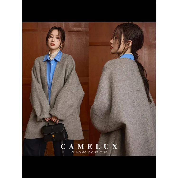 【Camelux线】row风茧型大衣2.5米|高支80支澳洲羊毛双面呢 QWA4034