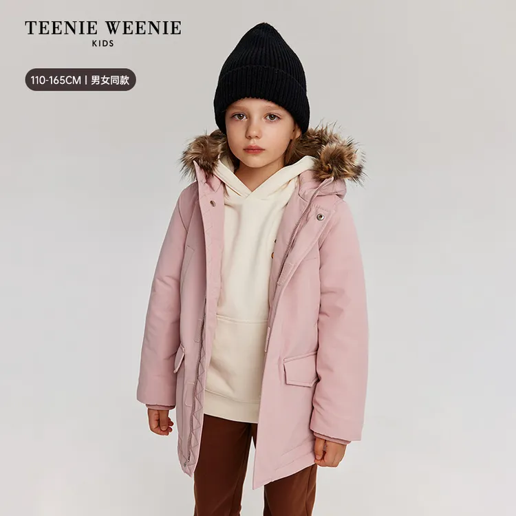【达人专属】TeenieWeenie Kids小熊童装冬儿童三防外套中长款棉服TKJP258C77I