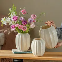【七呀】轻奢陶瓷花瓶摆件客厅插花水培鲜花玫瑰高级感奶油风陶罐