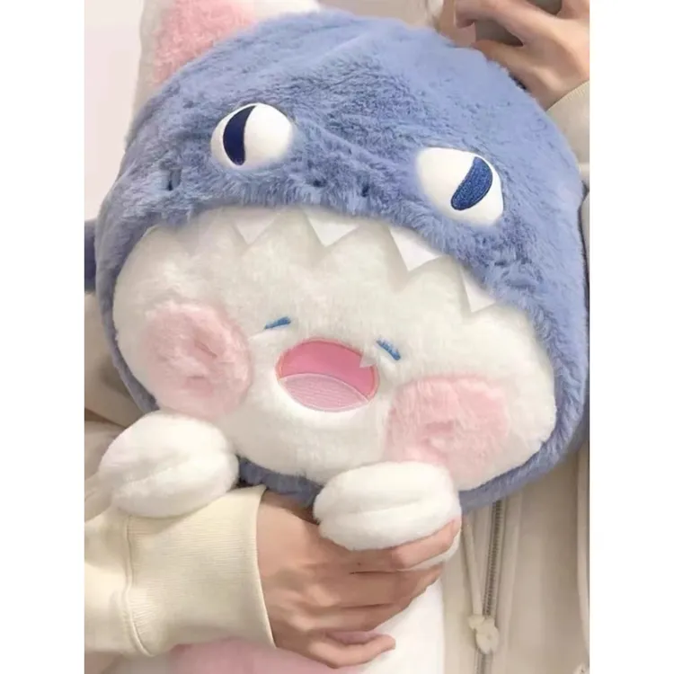 可爱鲨鱼猫玩偶嘟嘟猫毛绒玩具抱枕创意猫咪鲨猫生日礼物