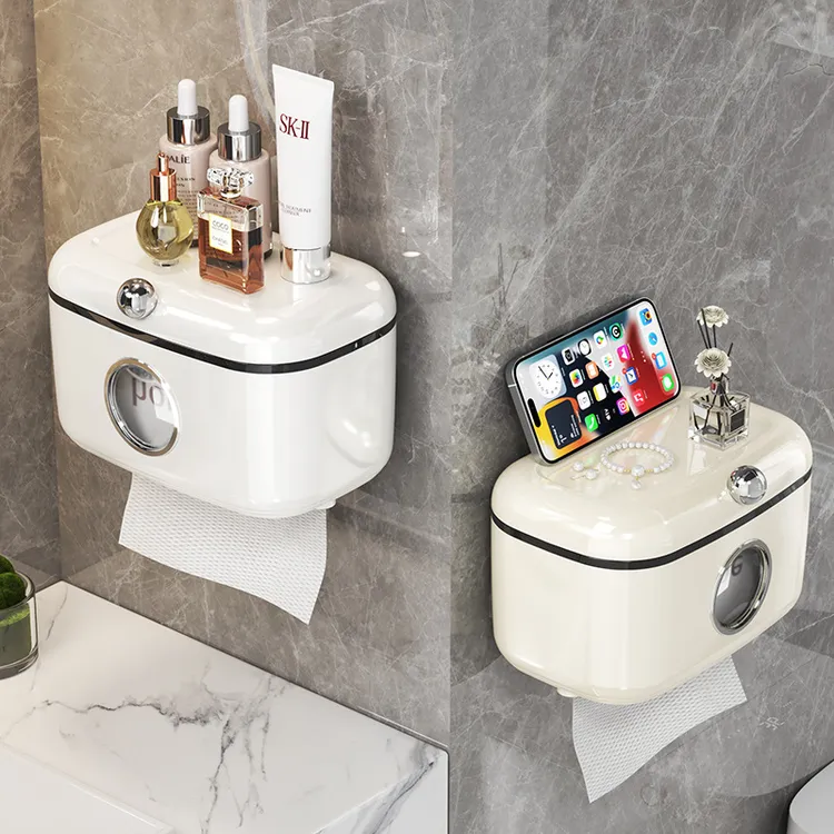 纸巾盒卫生间高档轻奢免打孔壁挂式收纳盒2025新款浴室防水抽纸盒