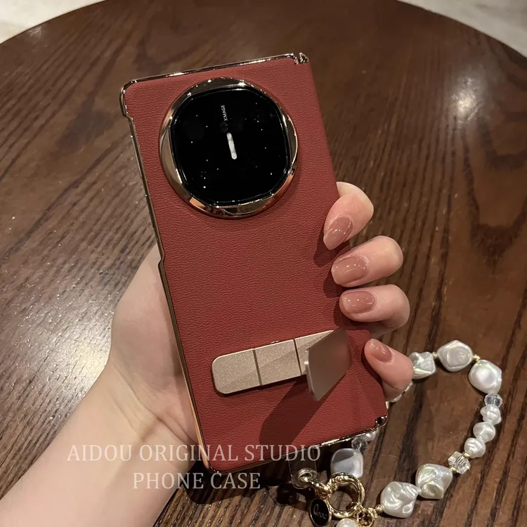 适用华为MateX6手机壳折叠屏MateX5典藏版高级商务红色全包保护套