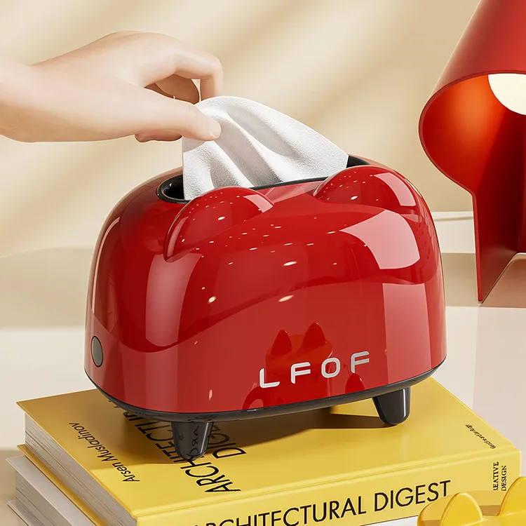 多巴胺小熊纸巾盒客厅创意奶油弹簧餐巾纸纸盒家用桌面茶几收纳盒