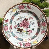 清雍正粉彩花卉纹盘【古董拍卖】