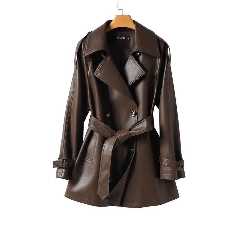 2025年秋冬新款海宁真皮皮衣女中长款绵羊皮风衣宽松时尚显瘦外套