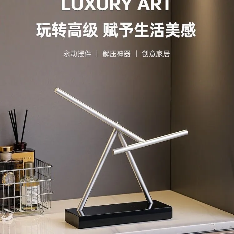 小号钢铁侠桌面同款混沌电视柜永动机牛顿摆时来运转创意茶艺摆件