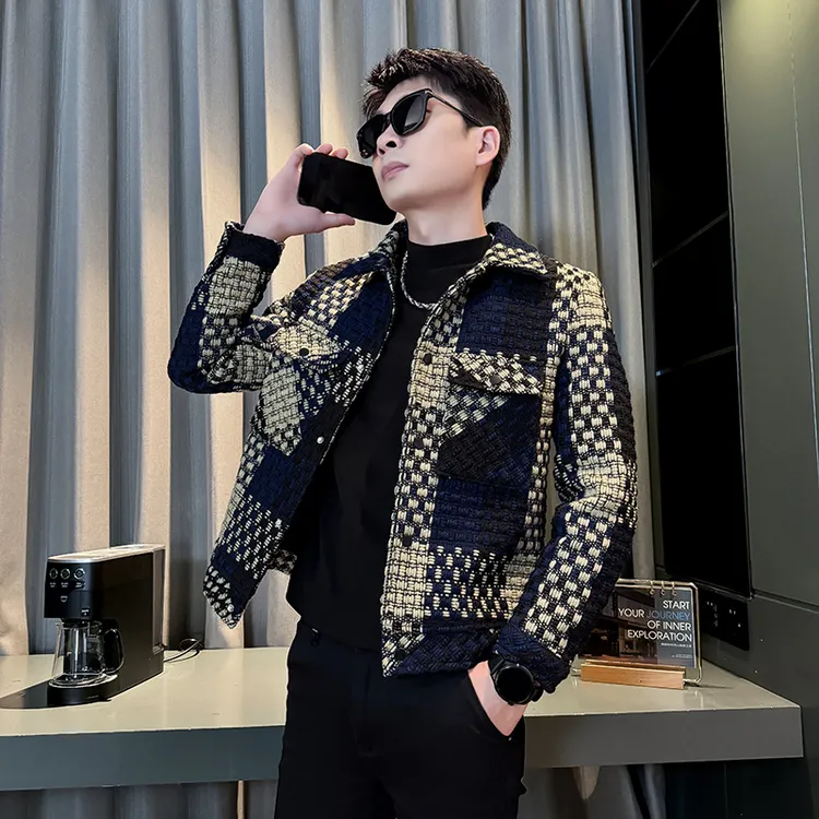 痞帅工装毛呢外套男韩版潮流褂子2025新款秋冬季男装上衣呢子夹克