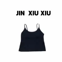 JINXIUXIU秋季新款网面镂空蕾丝花边韩系甜美调节肩带背心吊带973