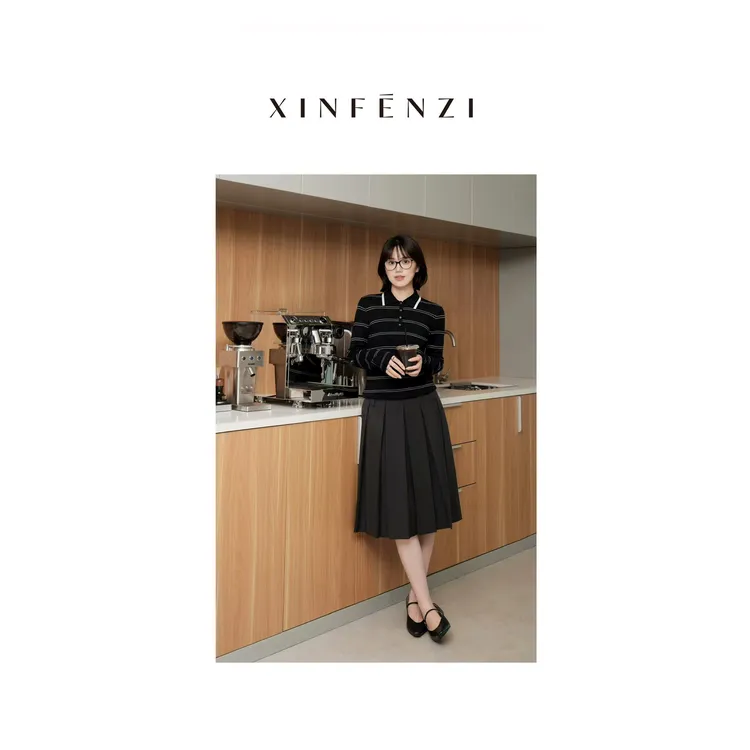 【Andy】XINFENZI 奢系列连腰工字褶半身裙 SSK36244