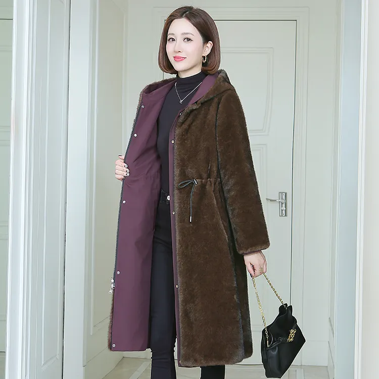 （一衣四穿）貂绒尼克服女2025年新款海宁可拆卸内胆派克服外套