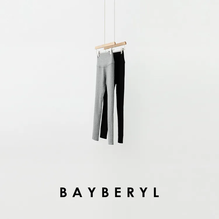 BAYBERYL老贝黑灰高腰九分修身瘦打底裤9XXK5J2348-10/25