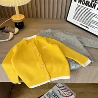 秋季2025新款男女童韩版假两件百搭毛衣童装针织衫休闲开衫秋上衣
