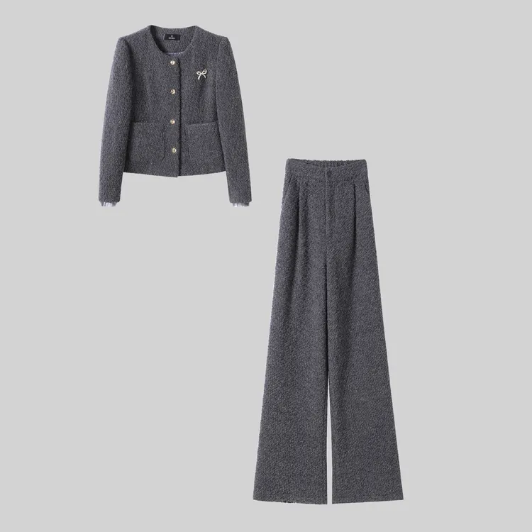 〈纪朵研〉H631法式修身气质高级感时尚显瘦小香风休闲套装裤女