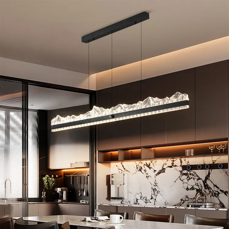 餐厅主灯意式极简2025新款轻奢一字长条灯专用餐桌灯创意餐厅吊灯