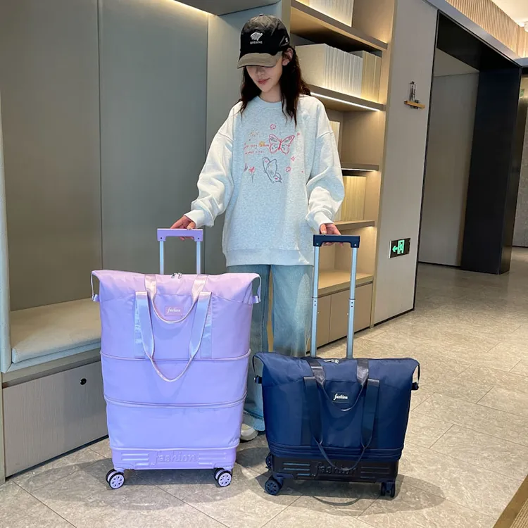 拉杆旅行包可扩展行李袋大容量行李包万向轮可拆卸包包可折叠轻便