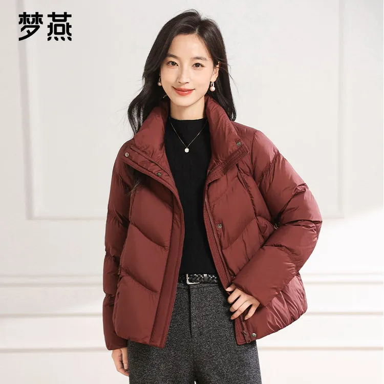 梦燕秋冬女立领H版型保暖舒适时尚休闲短款御寒90鹅绒服CY11B5046