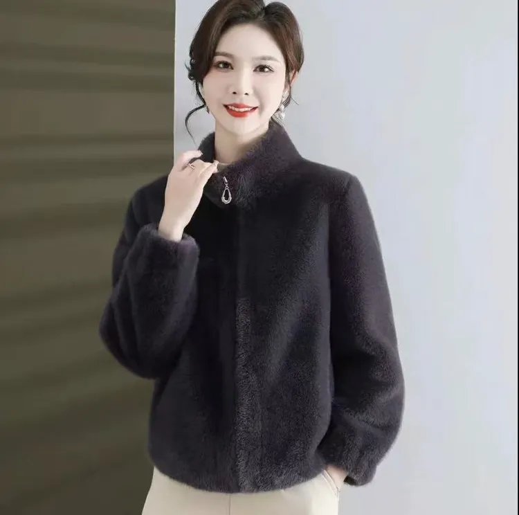 北极貂绒2603海宁新款北极貂绒毛绒短款外套女