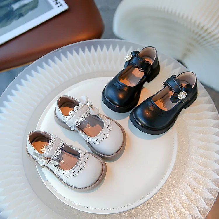 2025儿童公主鞋春秋季皮鞋英伦风纯色蝴蝶结小中女童单鞋鞋子软底