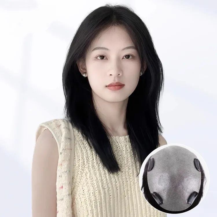 生物膜假发片女头顶补发片全真发蓬松增发量无痕补发女长发真人发