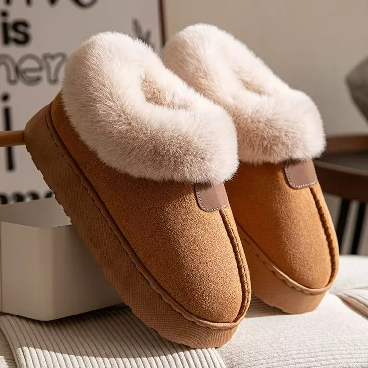 包跟棉鞋女秋冬天新款时尚高帮保暖毛绒情侣款棉拖鞋家居外穿防冻