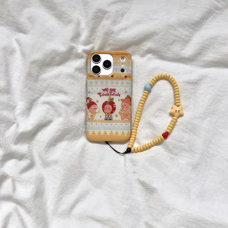 蓝白费尔岛纹星星人手链适用苹果17Promax手机壳vivo华为oppo小米