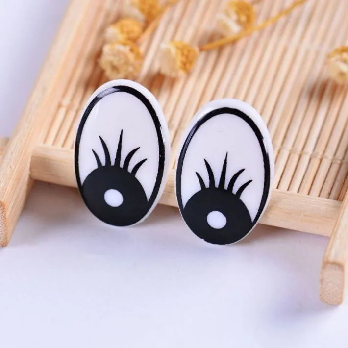 【1040人好评】手工DIY玩偶玩具配件平底黑白卡通眼睛椭圆眼睛印刷
