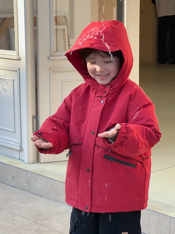 拉萨发货 90码110码冬季儿童保暖棉服男童女童防水夹棉加绒冲锋衣