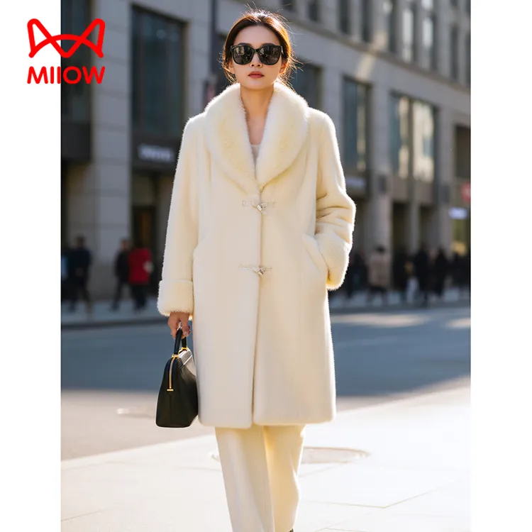 仿貂/MiiOW猫人加厚时尚睡衣家居服女士外穿套装冬季秋冬天加长款