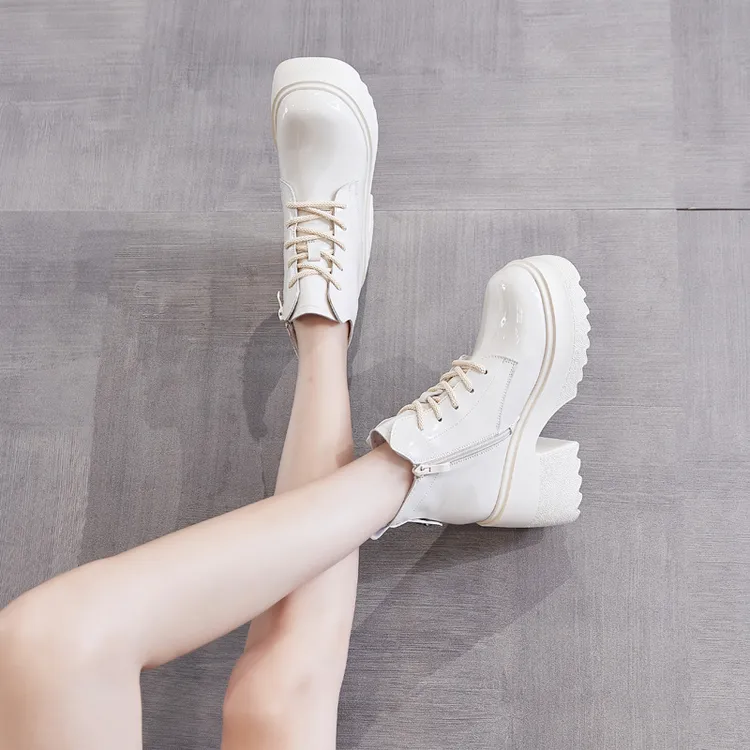 【小辣椒公主10CM增高跟】马丁靴女秋冬2025新款小个子粗跟短靴百搭