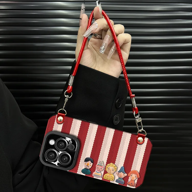 适用【苹果/oppo/华为/vivo/小米】公仔皮质防摔创意网红手机壳女款