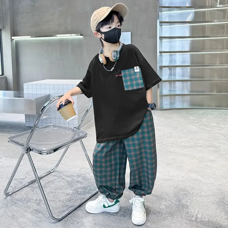 儿童装男童夏装套装2025新款夏款大童夏季运动短袖男孩薄款酷帅潮