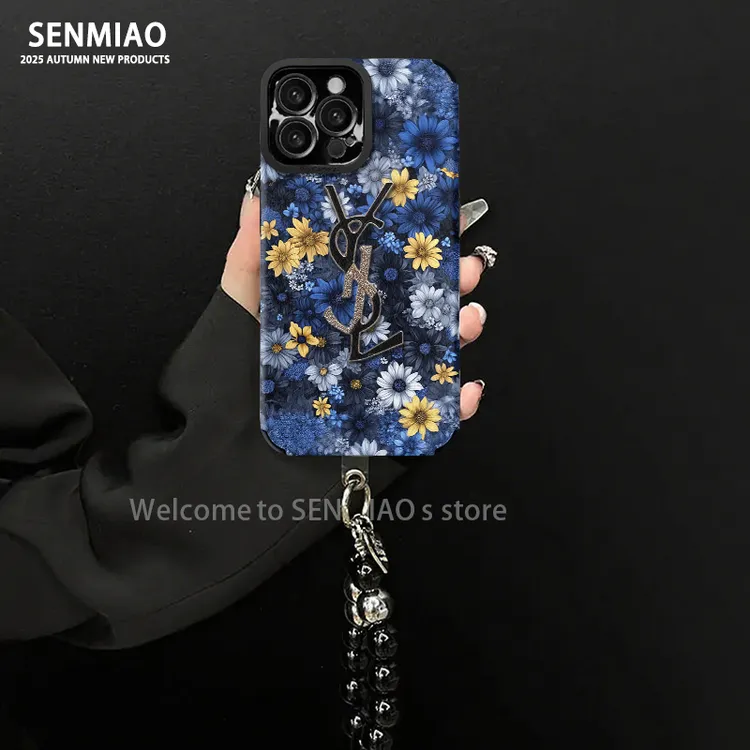 适用【苹果/oppo/华为/vivo/小米】满屏雏菊小羊皮防摔手机壳女款